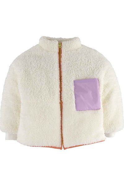 İdilbaby&Mamino Girl's Cream Plush Coat