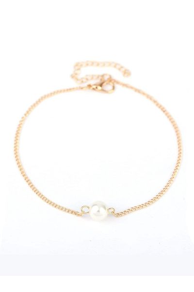 X-Lady Accessories Gold Color Sf Chain Pearl Anklet - 2102