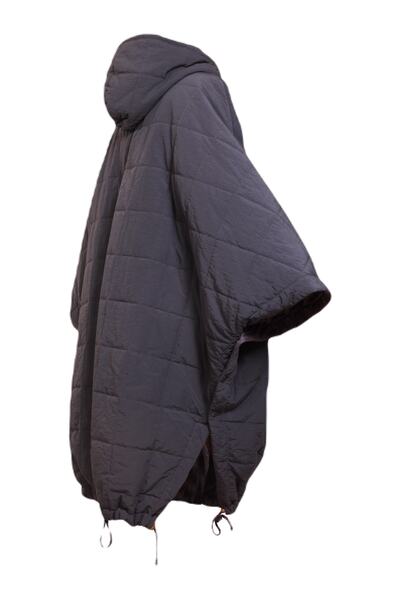 Morikukko Blancape Anthrasite Puf Pelerin