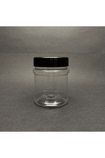 Pause Art Home 200 Cc Silindir Pet Kavanoz - Siyah Plastik Kapaklı - 200 Ml P...