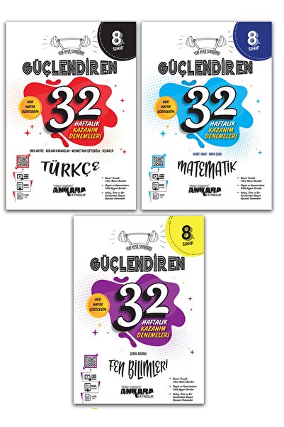 Ankara Yayınları 8. Sınıf Lgs Türkçe Matematik Fen Bilimleri Güçlendiren 32 H...