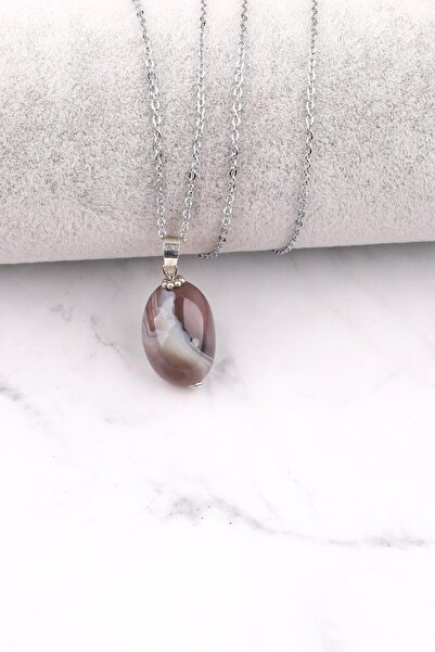 Alibaba Doğaltaş قلادة من حجر العقيق الطبيعي من بوتاس