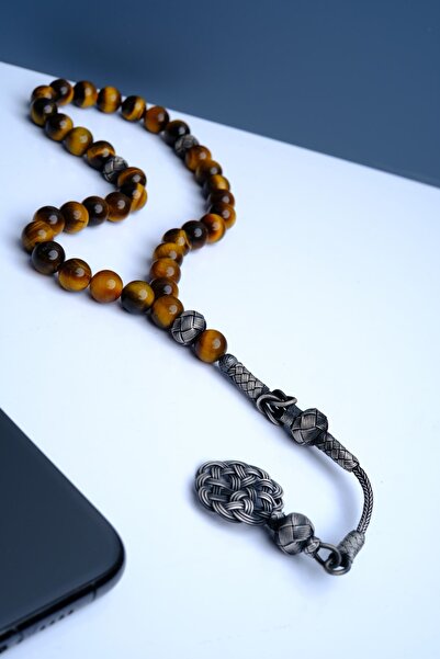 TESBİHEFENDİ Ασημένια φούντα Kazaz και αυθεντικό ανδρικό χάντρες προσευχής Ti...