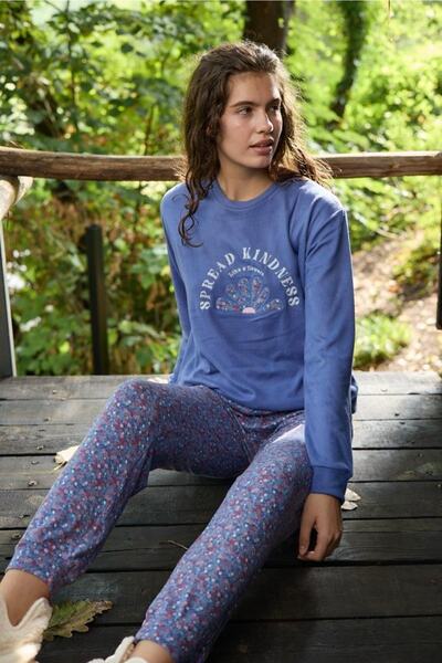 Aydoğan Kadın Termal Mavi Pijama Takımı