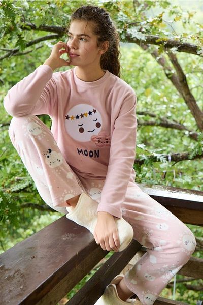 Aydoğan Women's Polar Pink Pajama Set