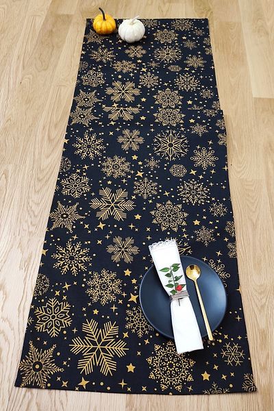 Esafe Home Σκούρο Χειμερινό Λινό Υφασμάτινο Runner 140x40