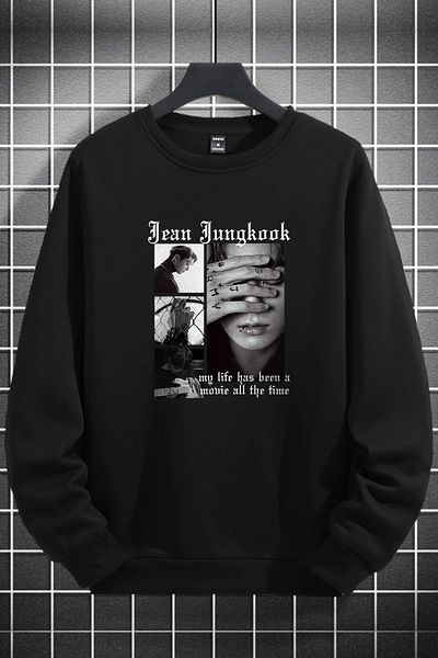 macklin Unisex Γυναικείο Ανδρικό φούτερ Jeon Jungkook με στάμπα με λαιμόκοψη