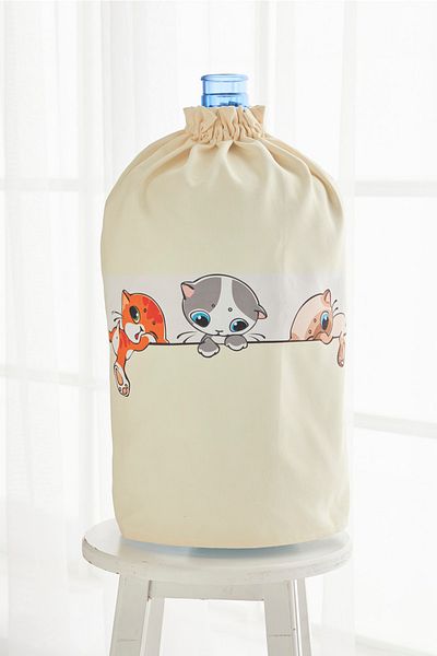 AYSHOME Калъф за шише с връзки Ays Home Naughty Cats жълт
