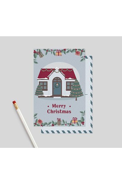 HRS Postcard - Greeting Card & Envelope New Year New Year Christmas Christmas