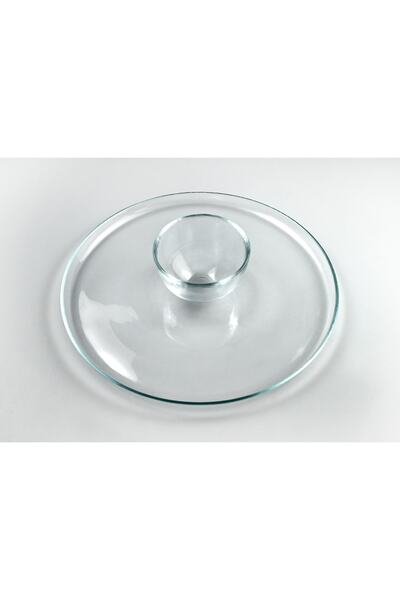 HERITAGE Glass Fruit Serving Plate Presentation Plate with Bowl in the Middle 32 Cm
