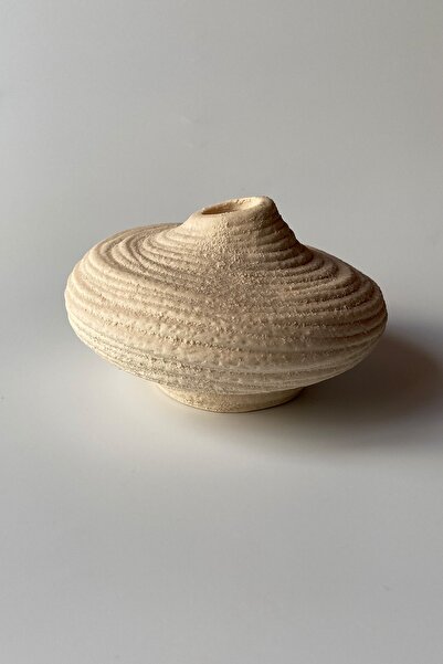 sin istanbul Asimetrik Dokulu Şamdan Mumluk Bej