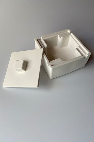 sin istanbul Square Covered Ash Tray White