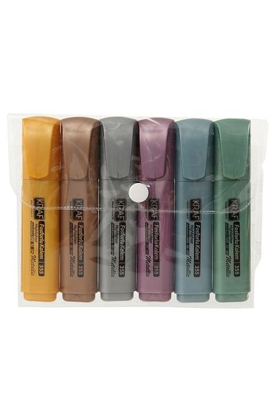 KRAF Metallic Highlighter Set - 6 Colors