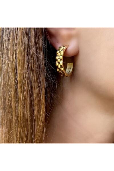 HOSBUTIK حلق ذهبي من الفولاذ المقاوم للتشويه