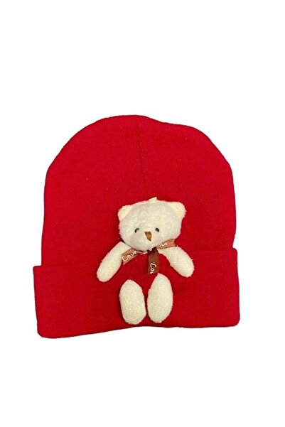 emybox Peluş Ayıcıklı Penye Renkli Unisex Bere