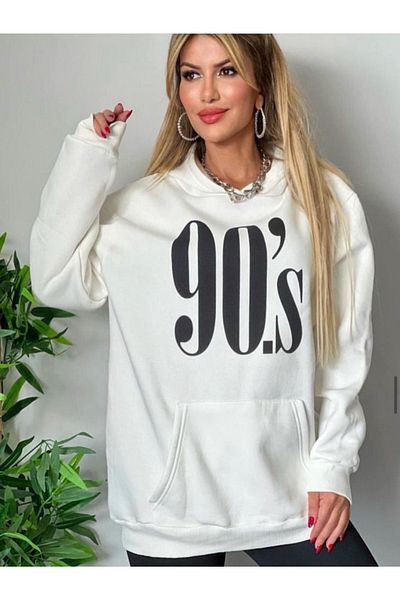 soi fashion Hanorac cu glugă cu trei fire ridicate din anii 90