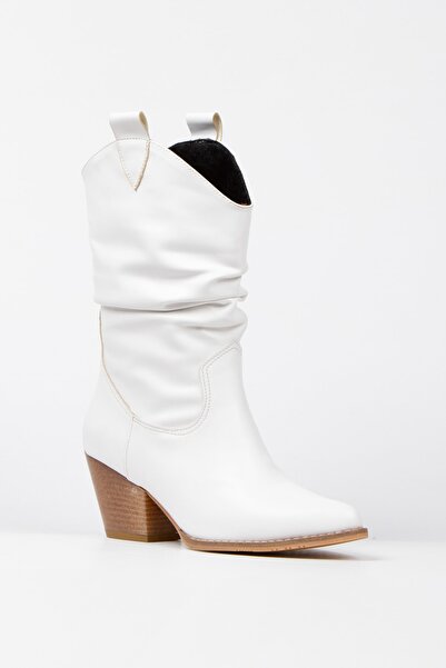 irmona Tokyo Beyaz Ithal Deri Körüklü Kısa Dallas Bot