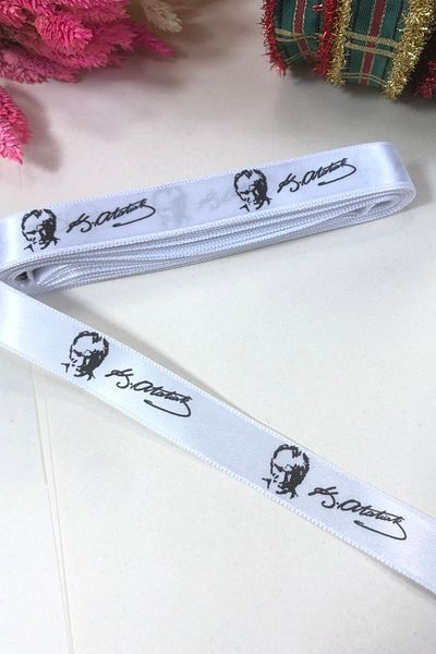 Bontex Decoration Packaging Ribbon Atatürk Signature Satin Ribbon 2 cm 1 Meter – Ribbon – Ribbon