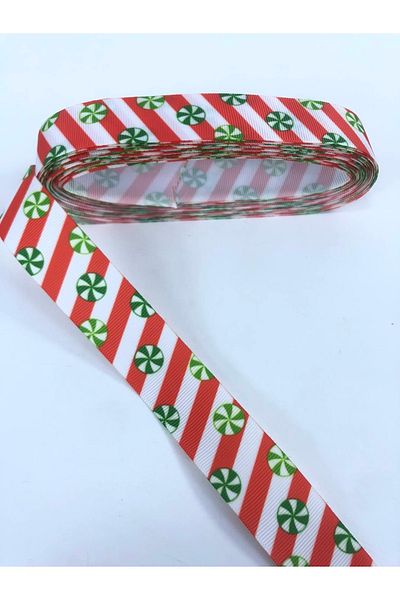 Bontex Hair Clip Making Red and White Nap Patterned New Year's Ribbon – Ribbon – Ribbon
