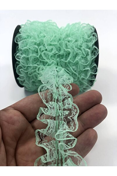 Bontex 10 μέτρα διακοσμητικό βολάν χρώματος Aqua Green Διπλής όψης Ruffle Edg...