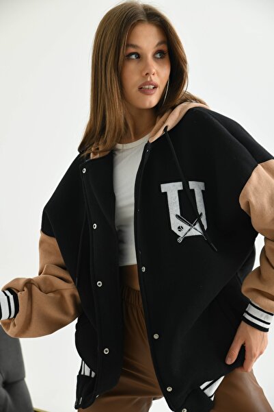 VOLT CLOTHİNG Κολεγιακό μπουφάν Unisex με κουκούλα στην πλάτη