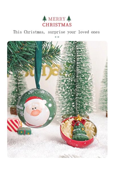 QUEEN AKSESUAR Новогодишна метална елха за украса с топка изненада подаръчна ...