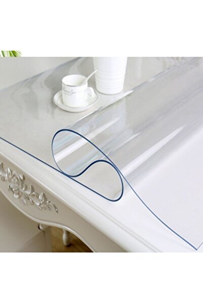 CLK Home 80x130 Kalın Şeffaf Pvc Plastik Silinebilir Cam Görünümlü Muşamba Ma...