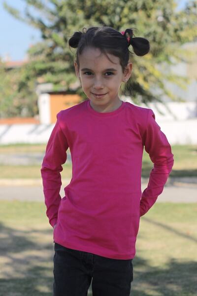 Çiggo Kids Unisex Crew Neck Basic Long Sleeve Children's T-shirt (4-13) Ages