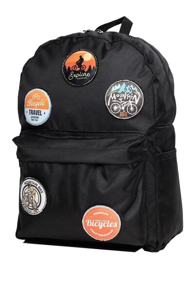 PERLOTUS Replaceable Bicycle Themed Unisex Patch Daily Sports Backpack
