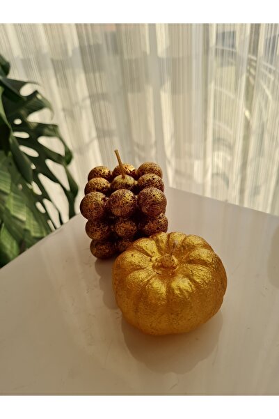 Verda Desing Kokulu Altın Bal Kabağı Ve Bordo Altın Bubble El Yapımı Dekorati...