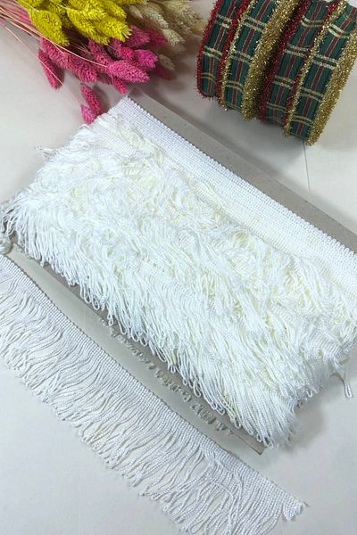 Hobigram Light Cream Color Fringe Tassel Width 7 cm 1 Meter – Decorative Ribbon