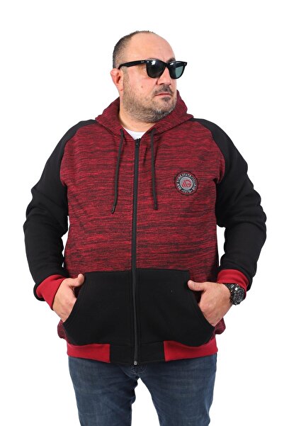 Starbattal Μεγάλο μέγεθος Unisex New York Collage Sweat 22727-μπορντό