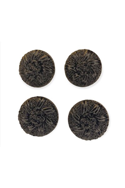 Turuncu Tuhafiye 4'lü Siyah Düğme Seti 2.25 Cm