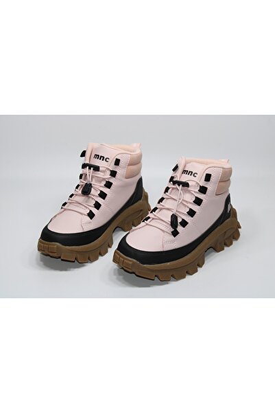 Minican Kaymaz Kalın Dişli Taban Lastik Bağcıklı Kolay Giyim Kısa Boy Trekking Spor Bot
