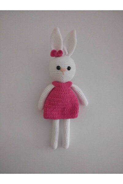 OYUNCAKPARK Pembe Elbiseli Tavşan Amigurumi Organik Oyuncak