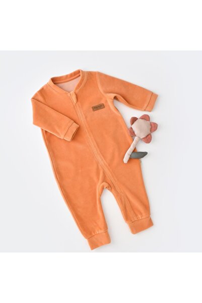BabyCosy Fermuarlı Kadife Bebek Tulum