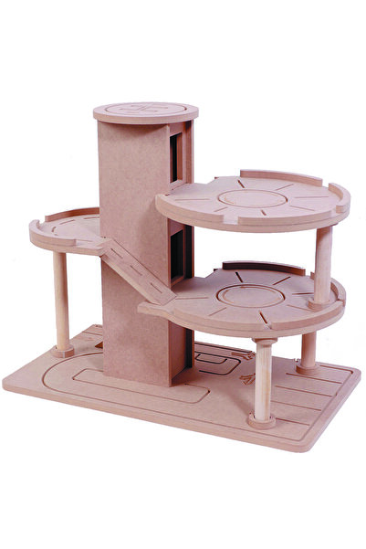 HOBBY HOUSE Ahşap Katlı Otopark Garaj Oyuncak 3 Araba Hediyeli