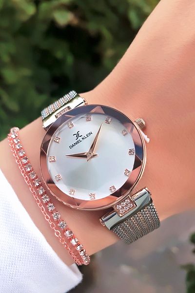 Daniel Klein Steel Cord Women's Wristwatch + Bracelet