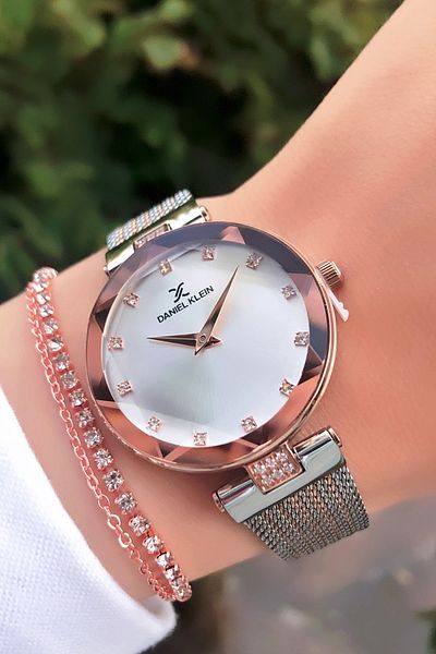 Daniel Klein Steel Cord Women's Wristwatch + Bracelet
