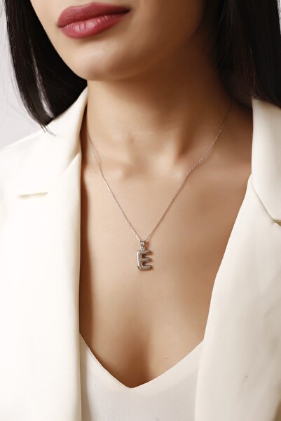 Lia Berto Bombe E Harf 925 Ayar Gümüş Kolye