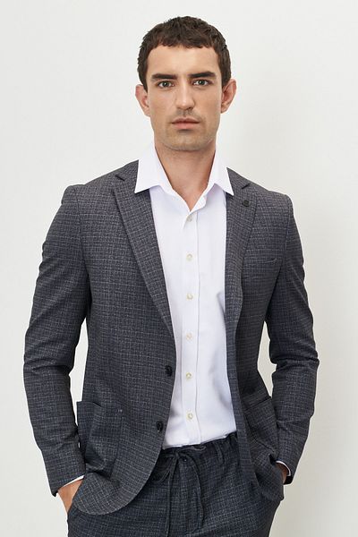 ALTINYILDIZ CLASSICS Ανδρικό κοστούμι Anthracite Extra Slim Fit Slim Fit Μονόχρωμο γιακά