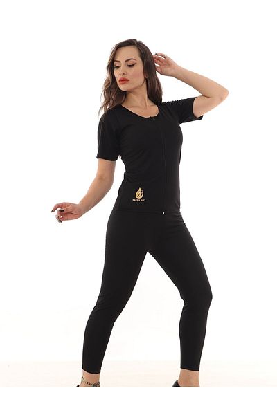 SAUNA SUIT Corset Clothing Original Thermal Bottom Top Slimming Firming Zippered Set