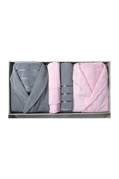 Lorateks Σετ μπουρνούζι Pera 12 Piece Velvet Laced - Σετ μπουρνούζι και προίκα
