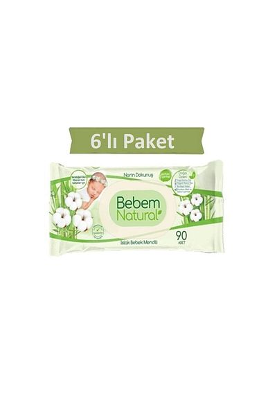 Bebem Natural مناديل مبللة للأطفال حساسة الملمس 6 عبوات 540 قطعة