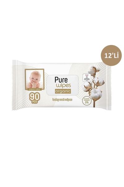 Sleepy Pure Baby Organik Pamuklu Islak Havlu 12'lı Paket 1080 Yaprak
