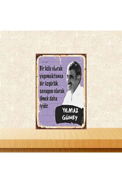 TAKIFİX Yılmaz Güney 20x30 Cm Retro Ahşap Poster Tkfx3696