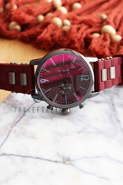 Northwatch Photochromic Bordo Yuvarlak Analog Ekran Silikon Kordonlu Kol Saati