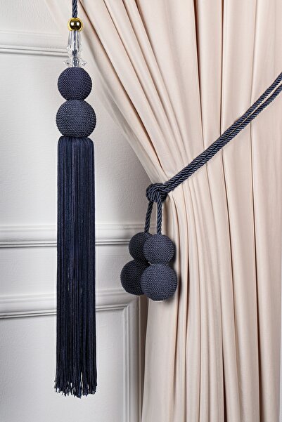 PerdeClick Lacivert Renk Kuruvaze Set