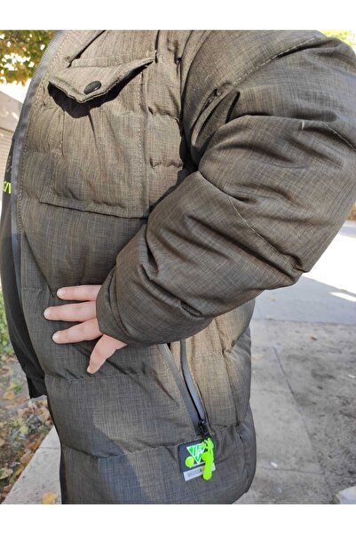 MODA ARPOL 9-16 Yaş Içi Polar Kapüşonu Tüylü Erkek Çocuk Kalın Mont