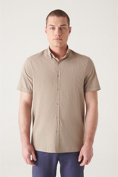 Avva Hemd - Beige - Regular Fit
